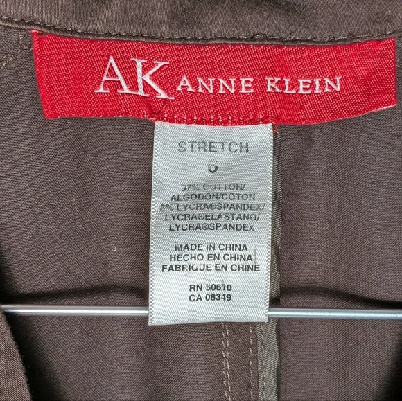Anne Klein Tailored Brown Button Front Stretch Blazer Workwear or Smart Casual - Picture 14 of 14